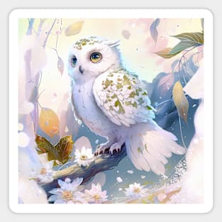Owl Bird Portrait Animal Painting Wildlife Outdoors Adventure Magnet